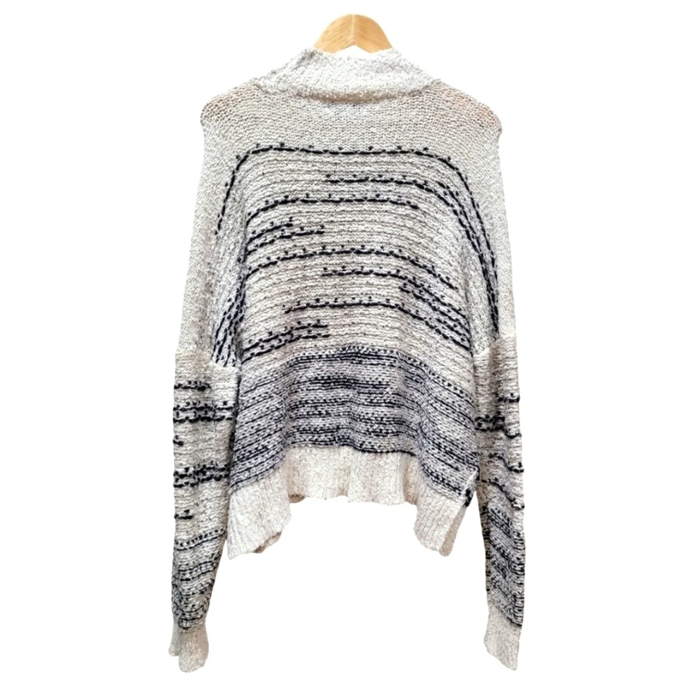 Knox Rose Women's XXL Mock Neck Marled Oatmeal Color Pullover Hem Slit Sweater - Picture 5 of 8